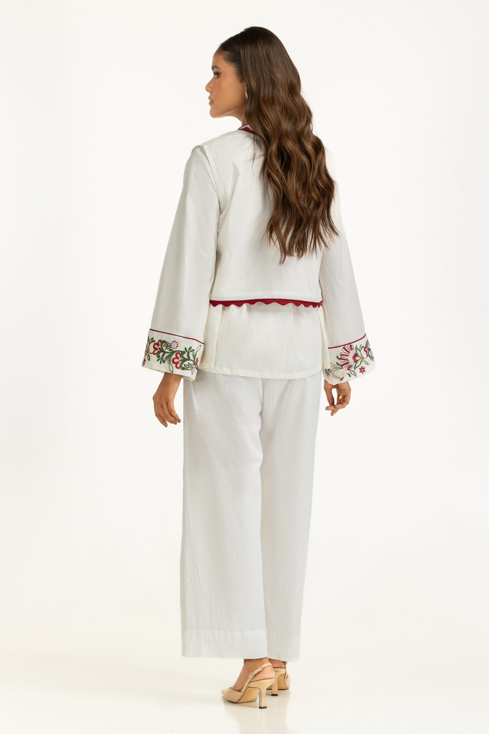 Ripple Crinkle Embroidered Co-Ord Set IPST-44753
