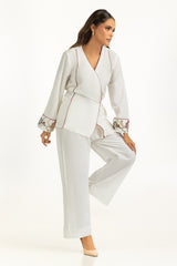 Ripple Crinkle Embroidered Co-Ord Set IPST-44753