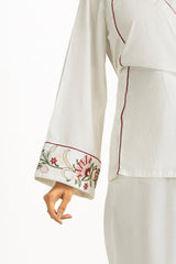 Ripple Crinkle Embroidered Co-Ord Set IPST-44753