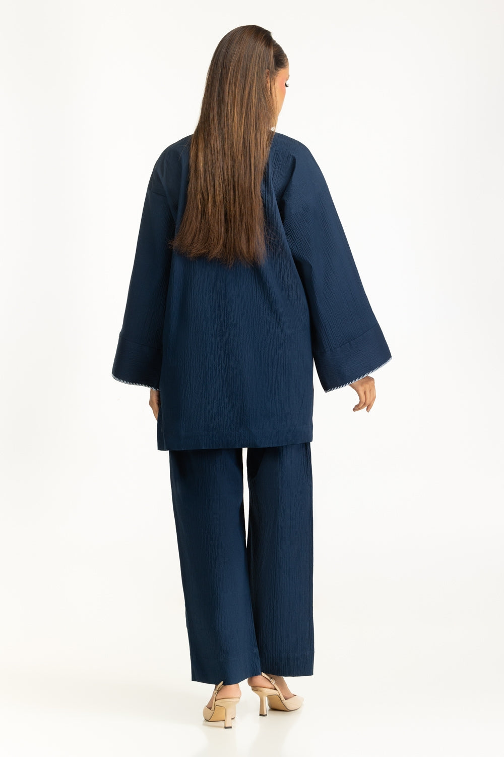Ripple Crinkle Embroidered Co-Ord Set IPST-44754