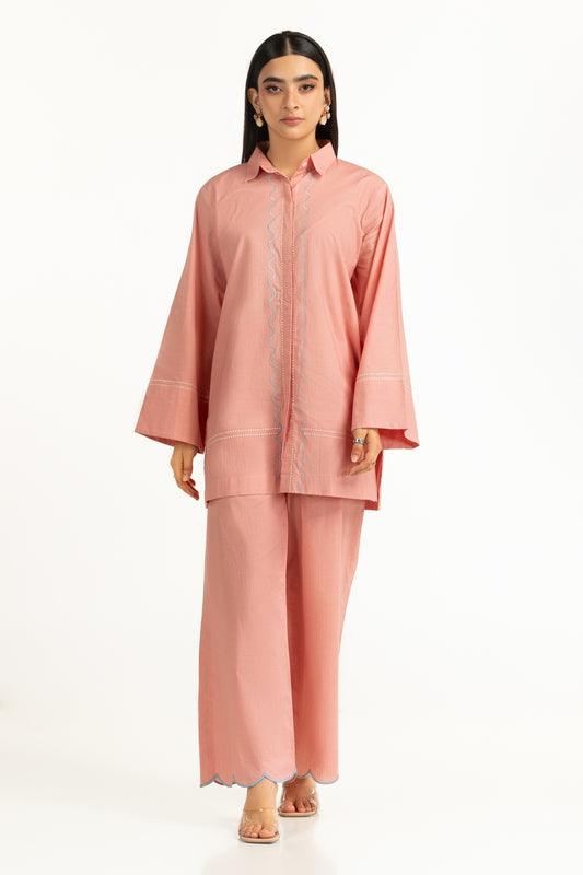 Ripple Crinkle Embroidered Co-Ord Set IPST-44756