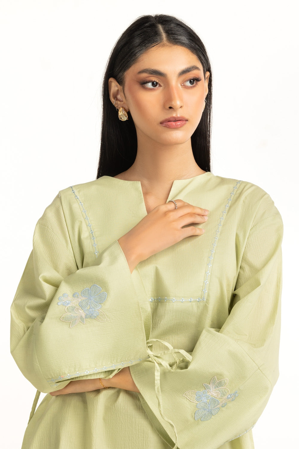 Ripple Crinkle Embroidered Co-Ord Set IPST-44757