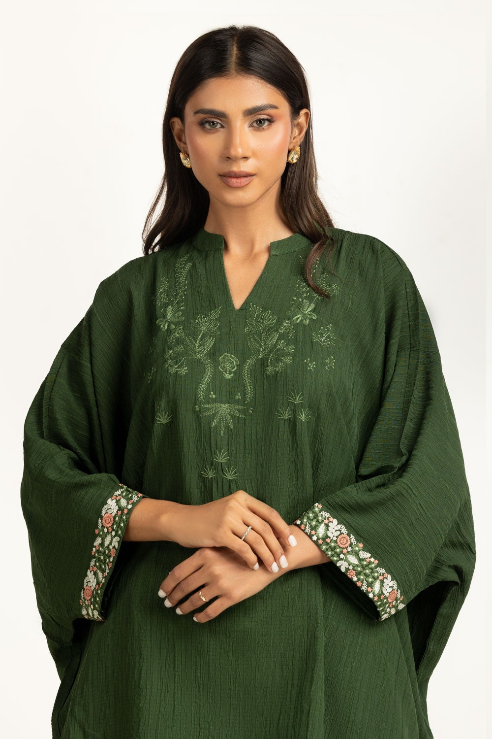 Ripple Crinkle Embroidered Co-Ord Set IPST-55130