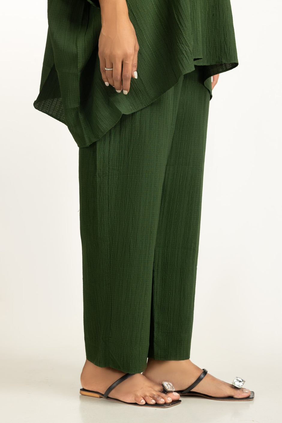 Ripple Crinkle Embroidered Co-Ord Set