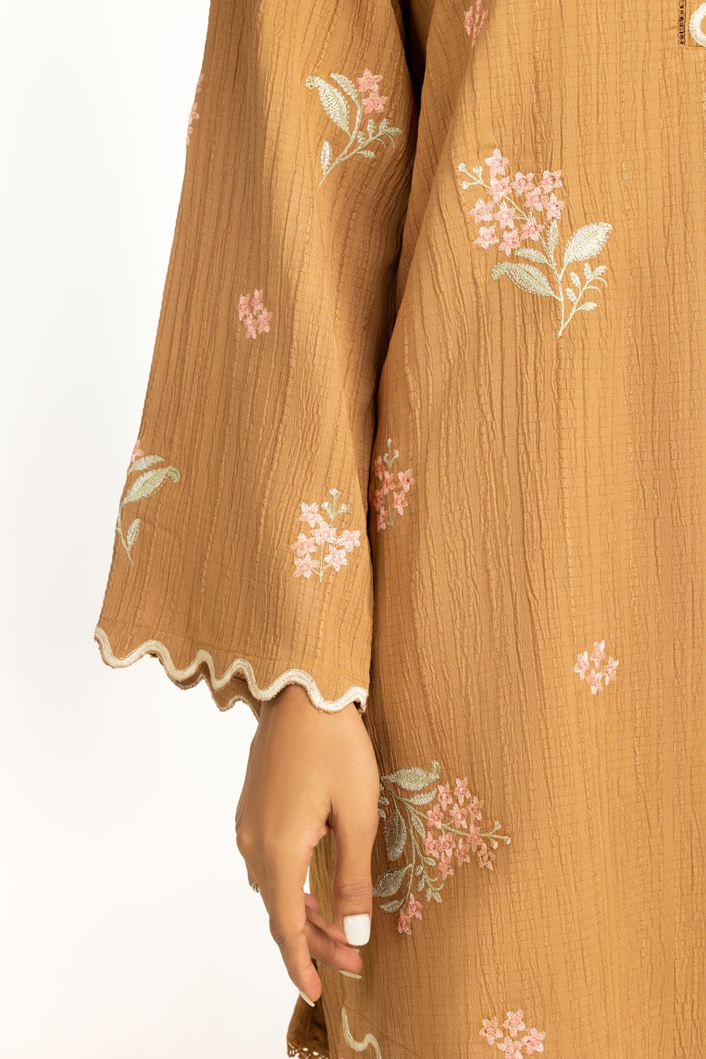 Ripple Crinkle Embroidered Co-Ord Set IPST-55131