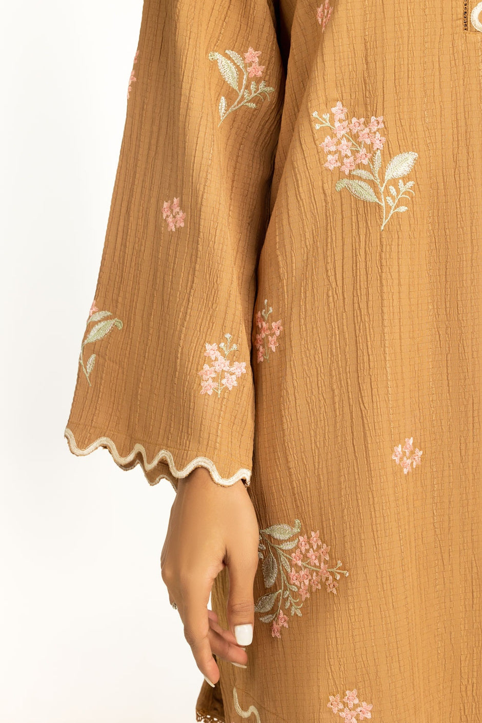 Ripple Crinkle Embroidered Co-Ord Set