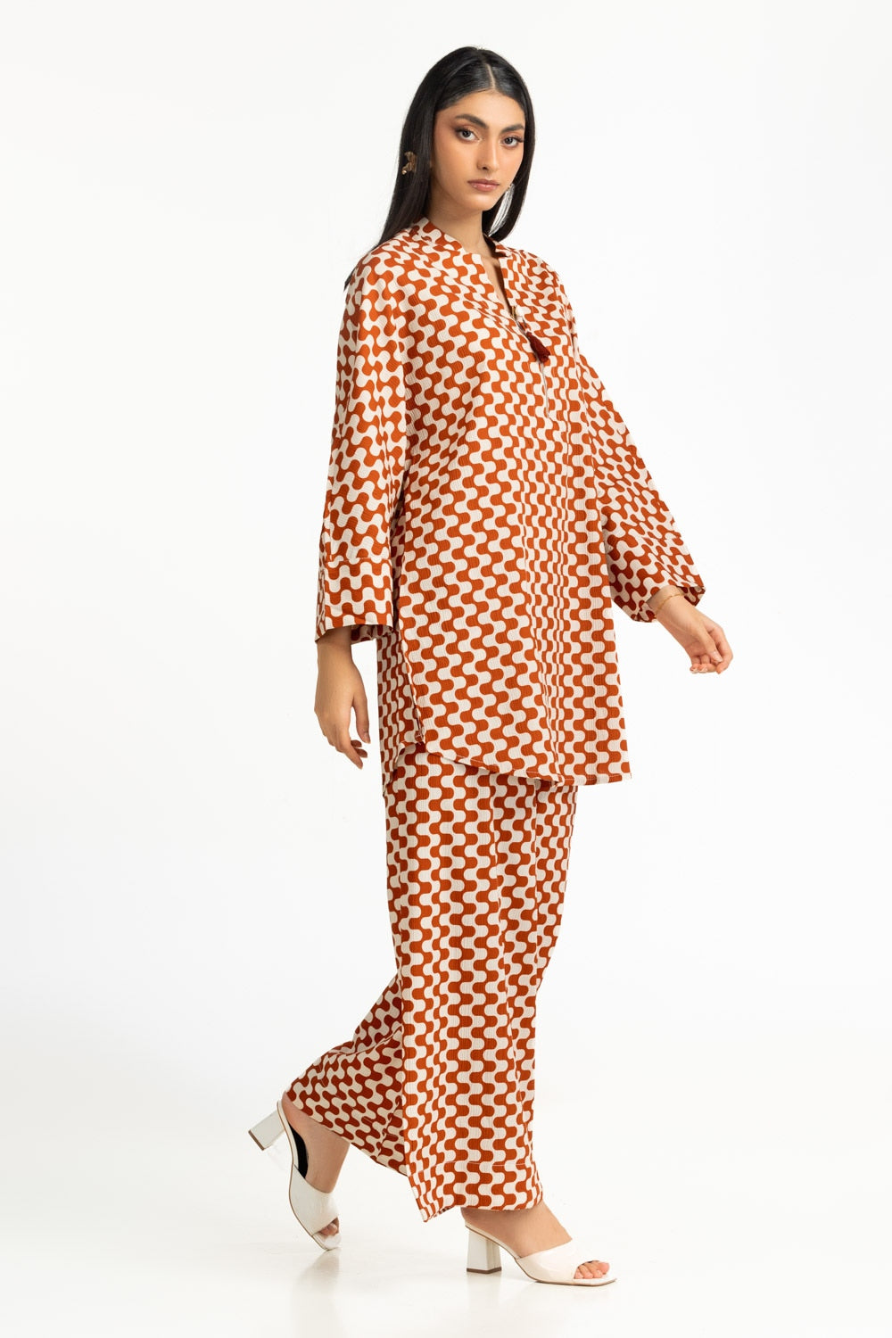 Ripple Crinkle Printed Co-Ord Set IPST-44944