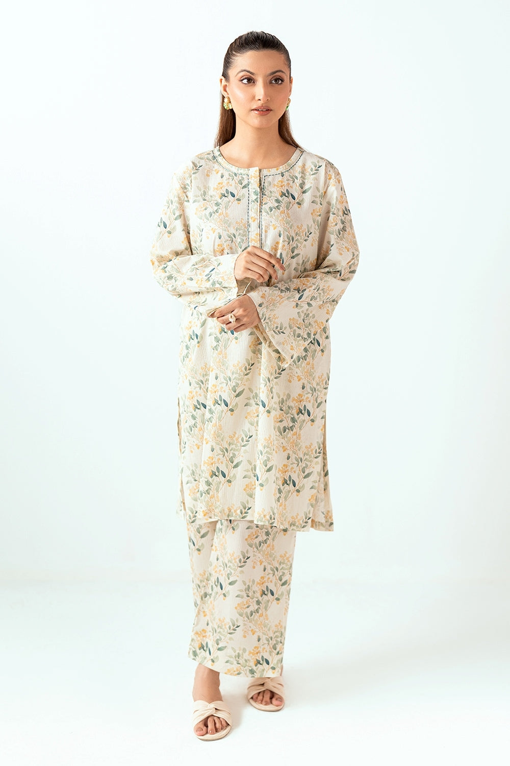 Ripple Crinkle Printed Co-Ord Set IUSTTS-805