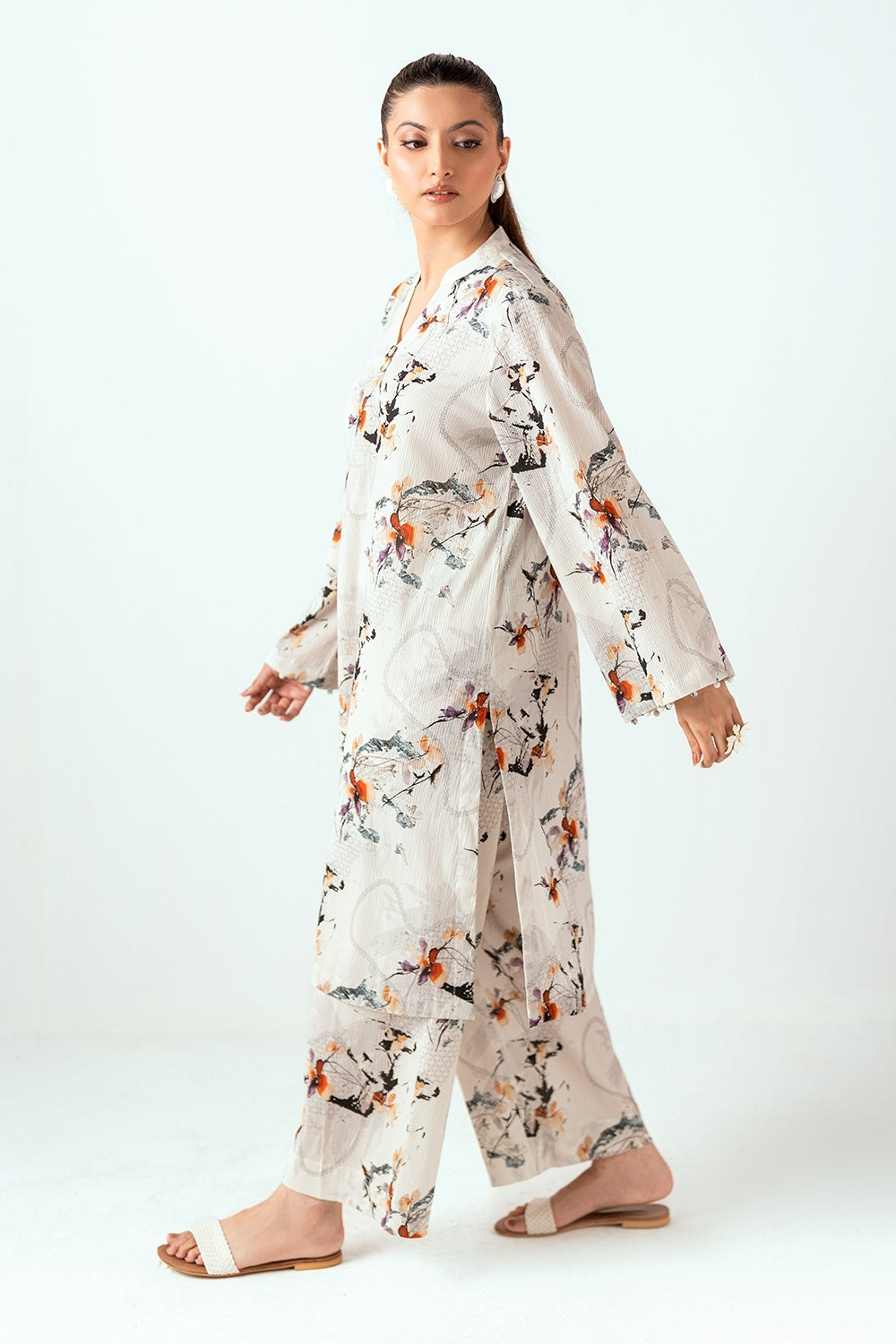Ripple Crinkle Printed Co-Ord Set IUSTTS-807