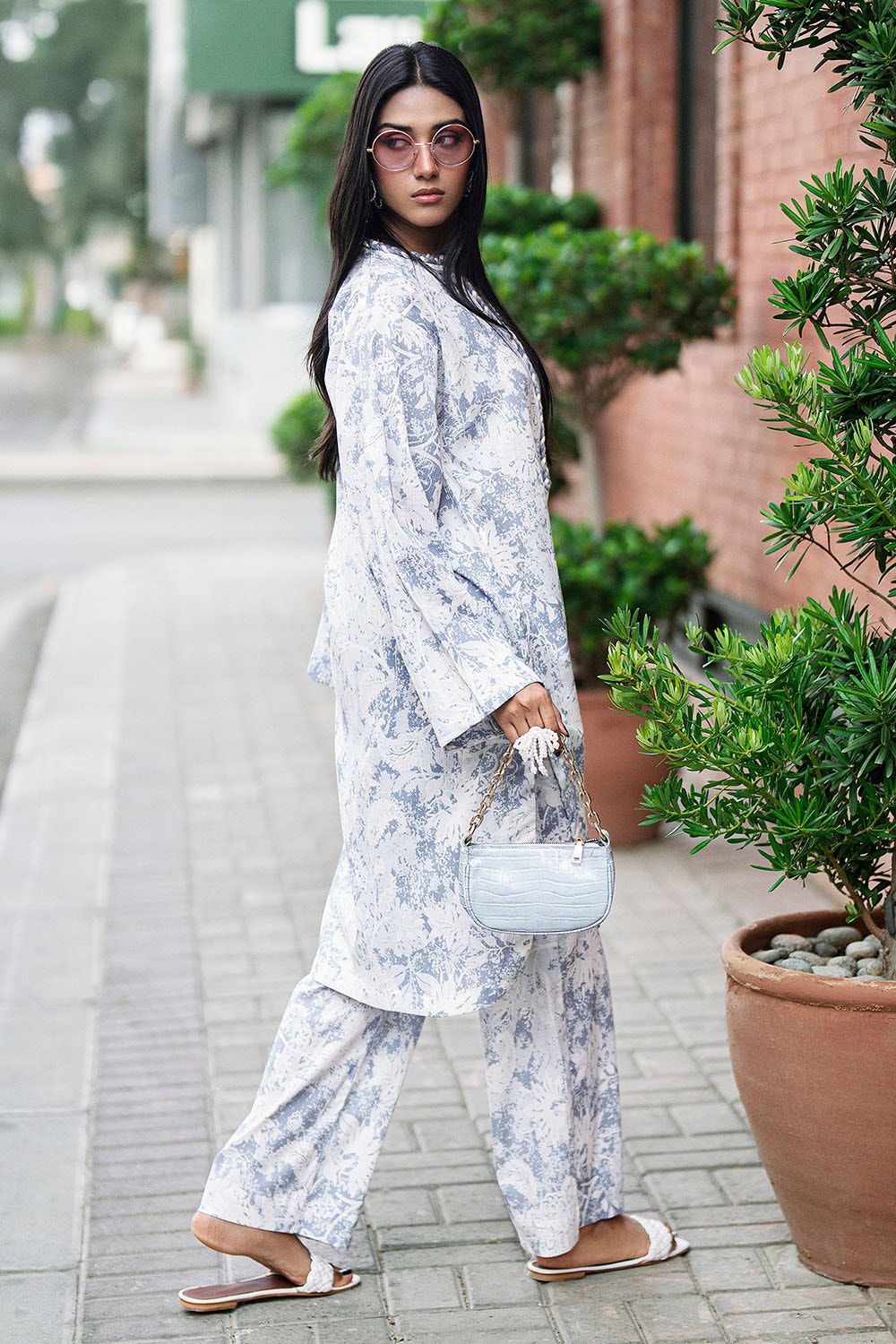 Ripple Crinkle Printed Co-Ord Set IUSTTS-808