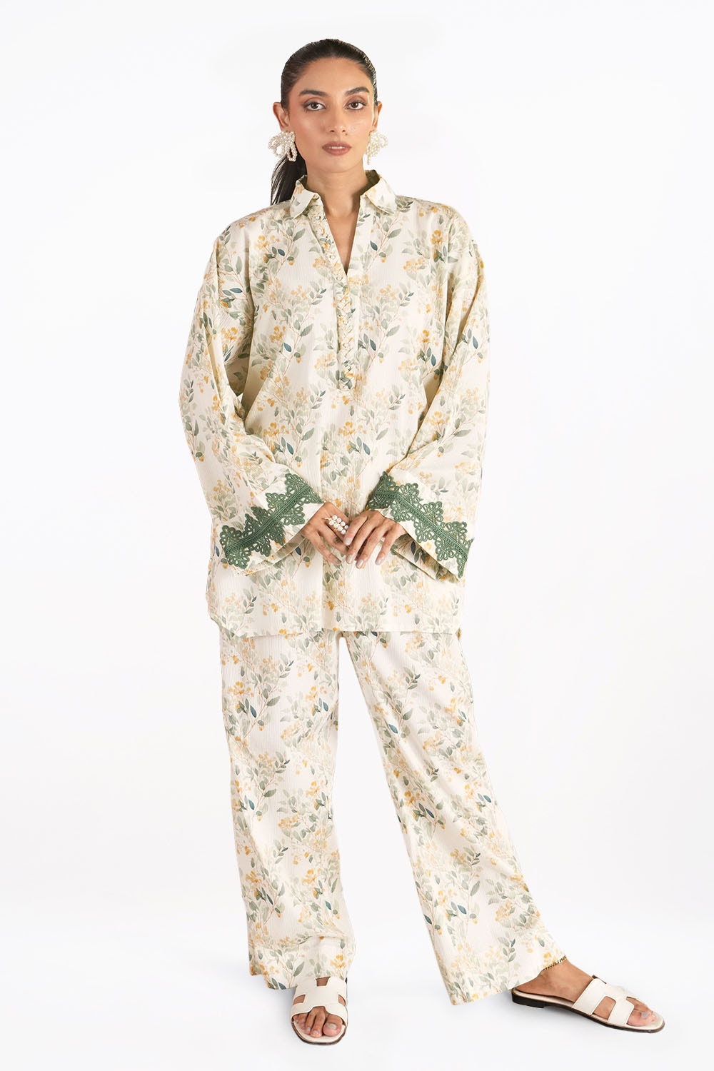 Ripple Crinkle Printed Co-Ord Set IUSTTS-856
