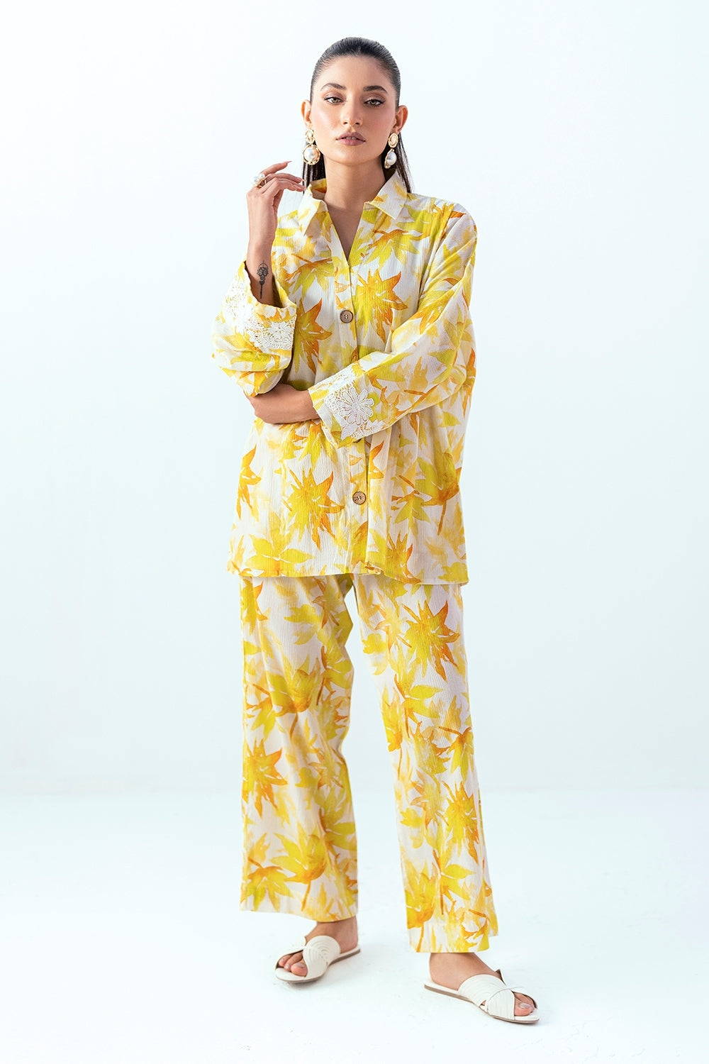 Ripple Crinkle Printed Co-Ord Set IUSTTS-858