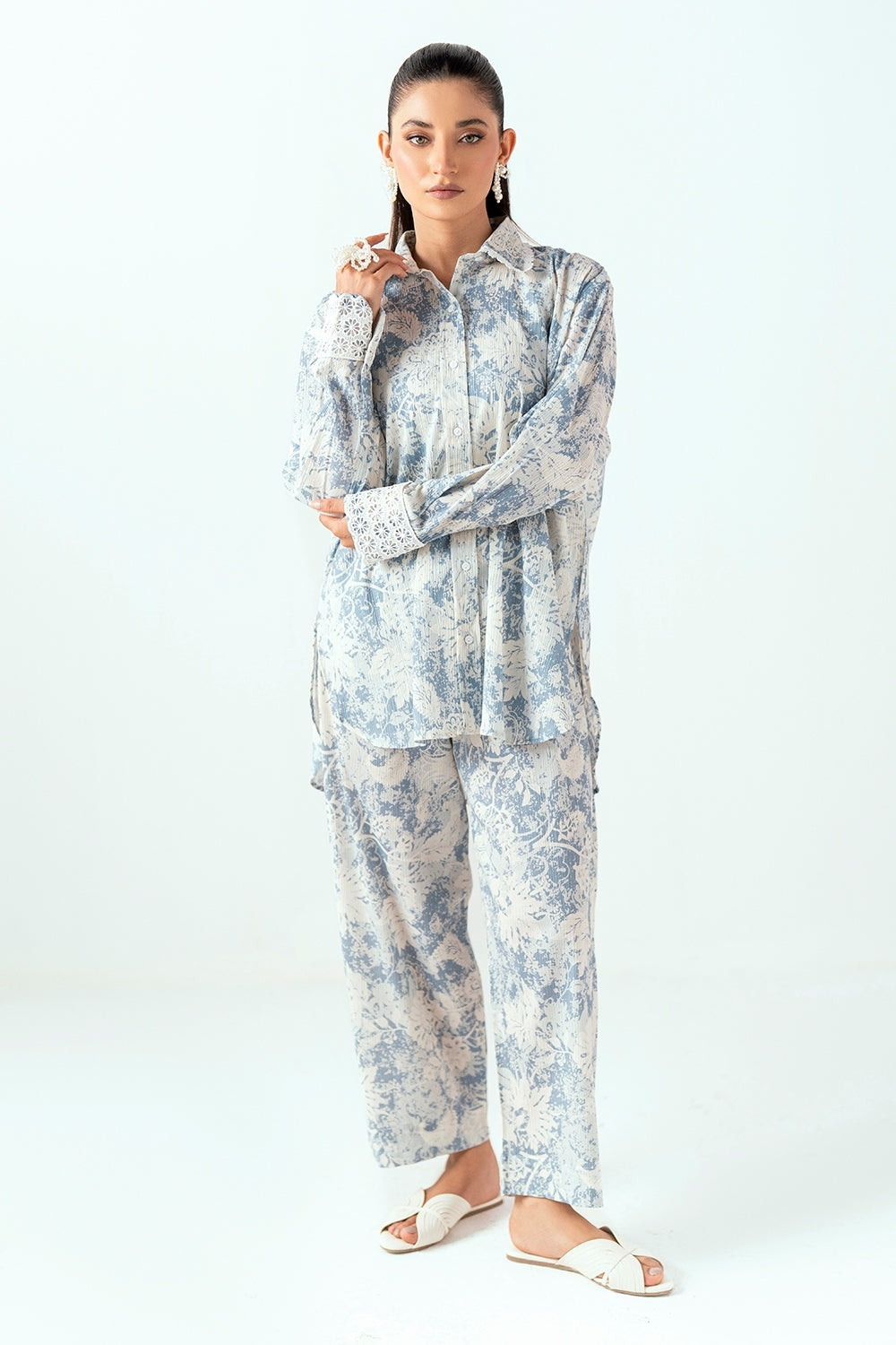 Ripple Crinkle Printed Co-Ord Set IUSTTS-864
