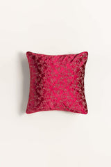 Rose Velvet Embroidered Cushion Cover