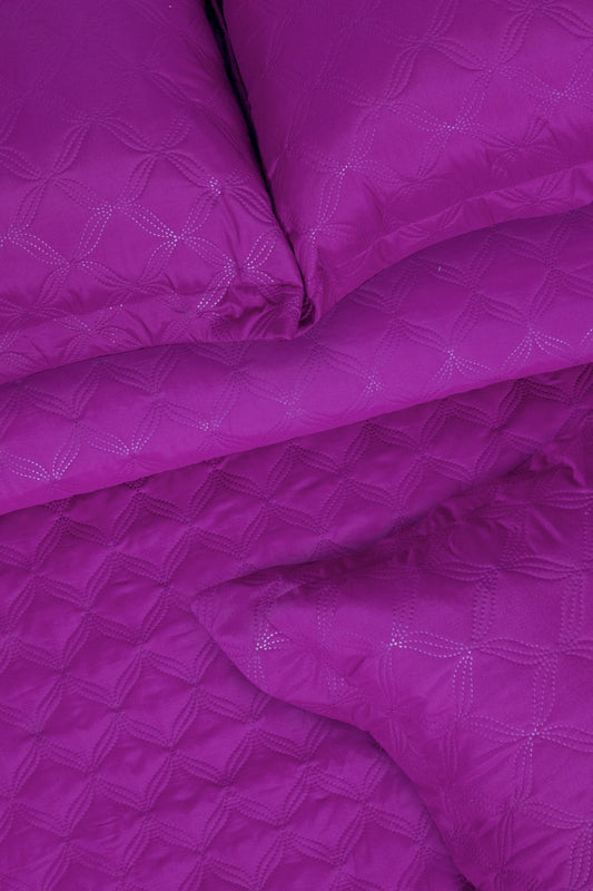 Rose Violet Dyed Ultrasonic Bed Spread