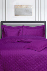 Rose Violet Dyed Ultrasonic Bed Spread