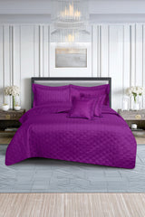 Rose Violet Dyed Ultrasonic Bed Spread