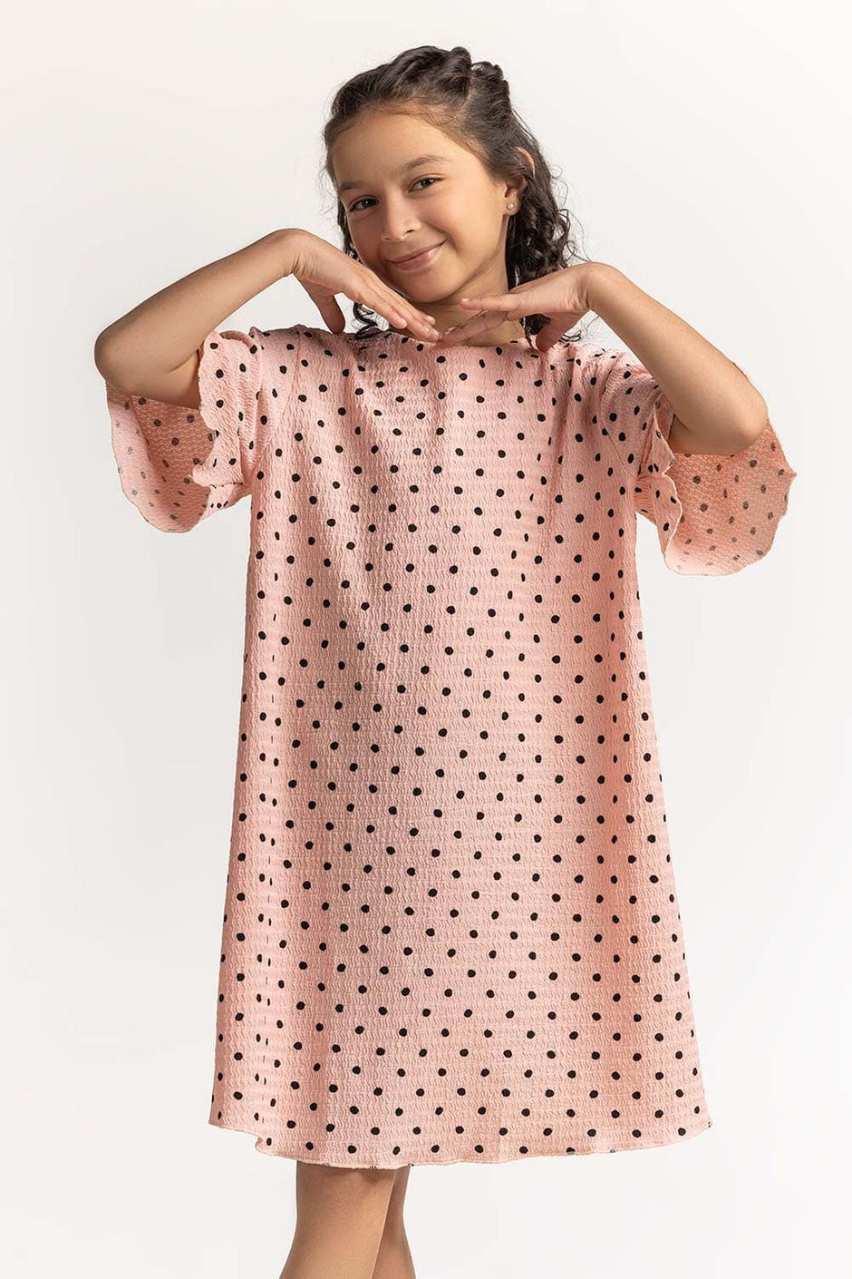 Round Neck Loose Fit Dress JG-DRS-SS24-405