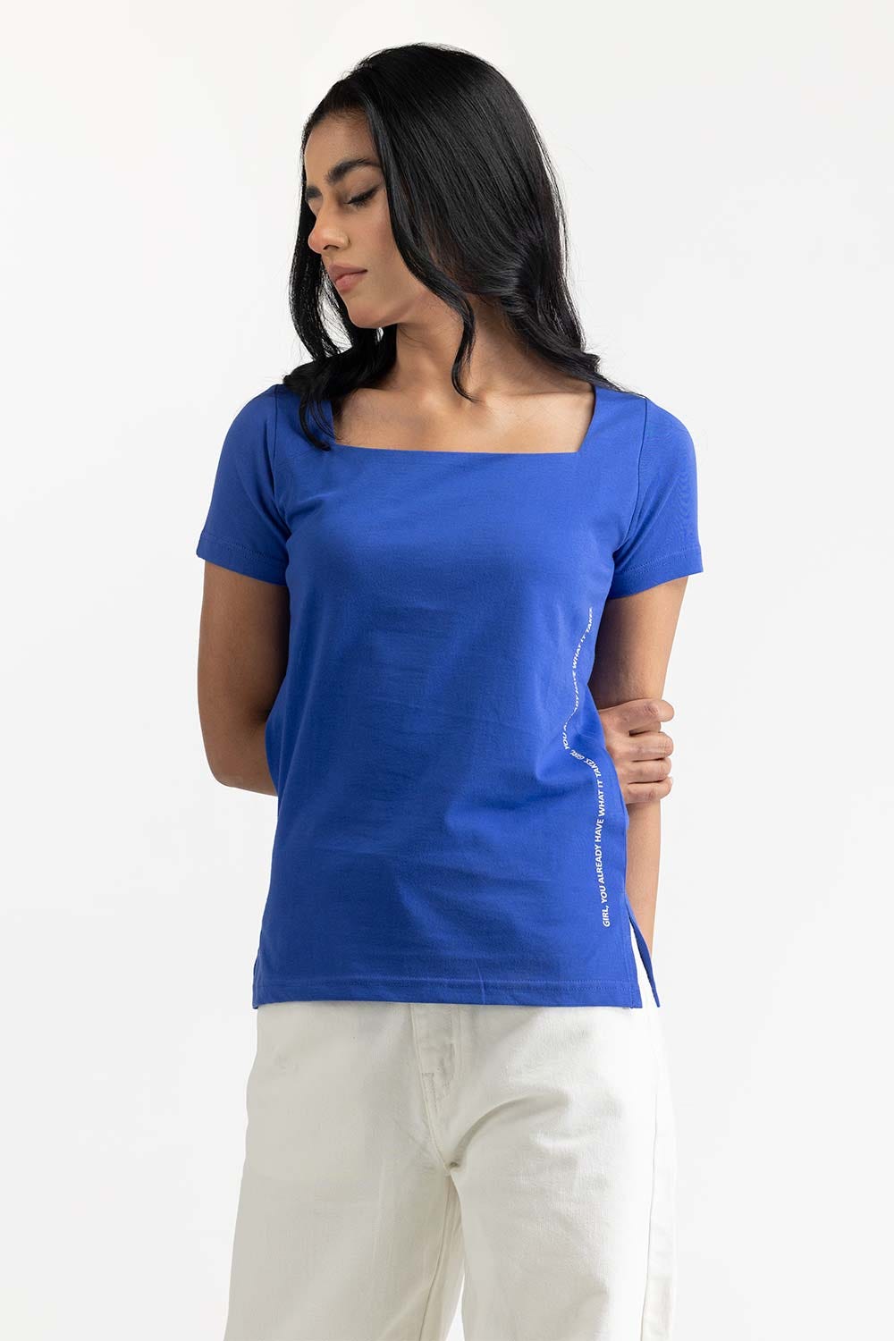 Royal Blue Knit T-Shirt 231-213-006 A