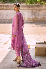 3 Piece Embroidered  Chiffon Unstitched Suit with Digital Printed Paper Cotton Dupatta FE-32022