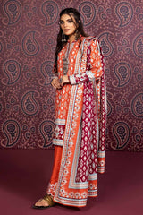 3 Piece Embroidered Printed Khaddar Unstitched Suit K-32024 A