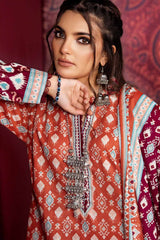 3 Piece Embroidered Printed Khaddar Unstitched Suit K-32024 A