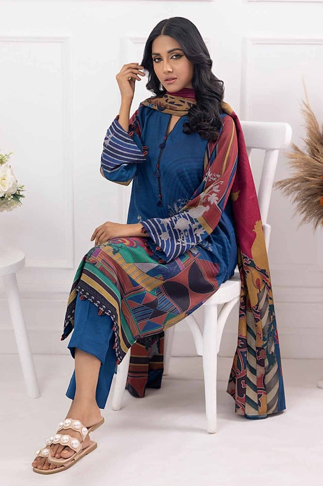 3 Piece Printed Dhanak Unstitched Suit