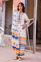 3 Piece Unstitched Jacquard Printed Suit with Denting Lawn Dupatta MJ-42045