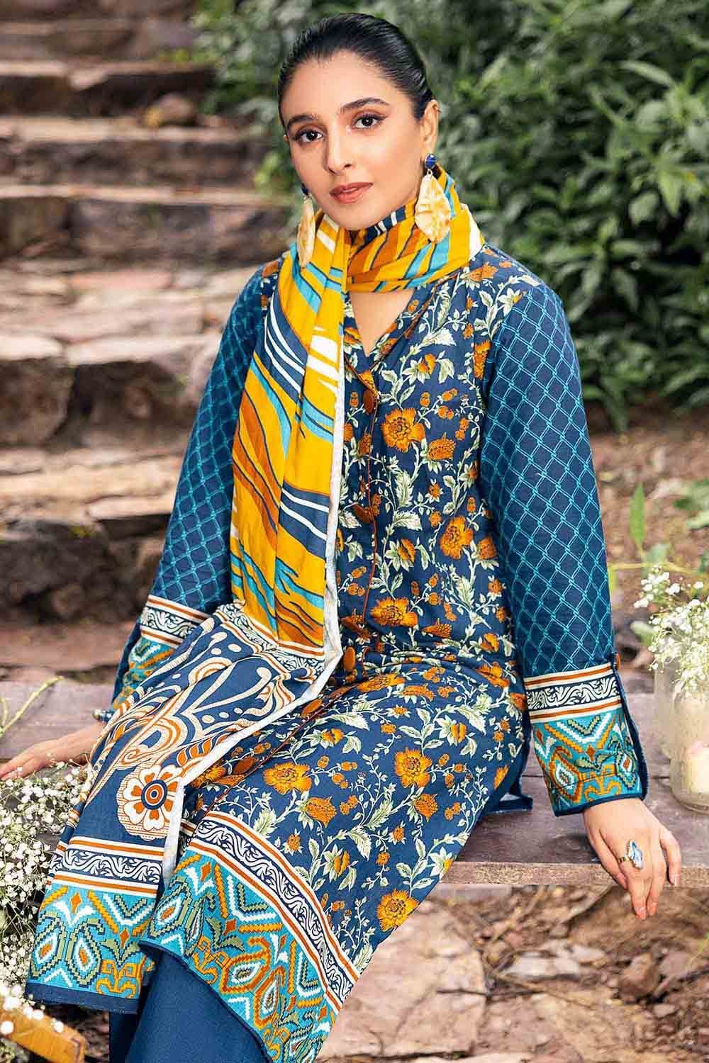 3 Piece Khaddar Unstitched Printed Suit K-22043 A