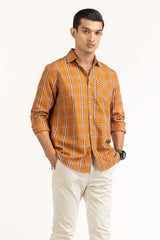 Rust Black Checkered Casual Shirt CS-YD22-044