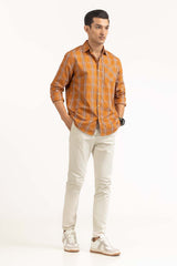 Rust Black Checkered Casual Shirt CS-YD22-044