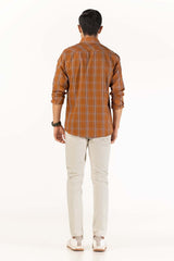 Rust Black Checkered Casual Shirt CS-YD22-044