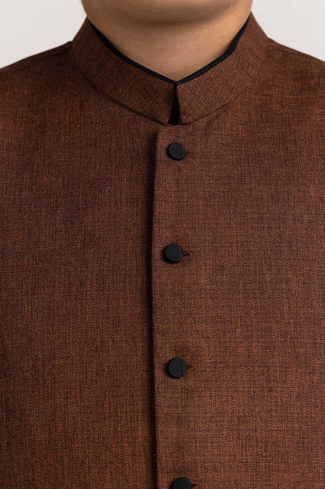 Rust Stylized Waist Coat KWC-PD23-008