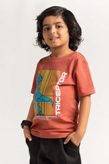 Rust Toddler Boy Knit Printed Tee TB-TS-SS24-034