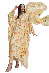 3 Piece Unstitched Printed Silk Suit S-42012
