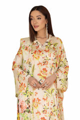 3 Piece Unstitched Printed Silk Suit S-42012
