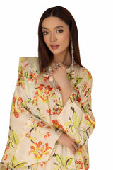 3 Piece Unstitched Printed Silk Suit S-42012