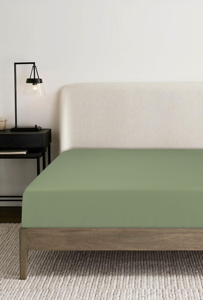 Sage Dyed Fitted Sheet Set 23