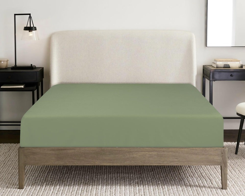 Sage Dyed Fitted Sheet Set 23