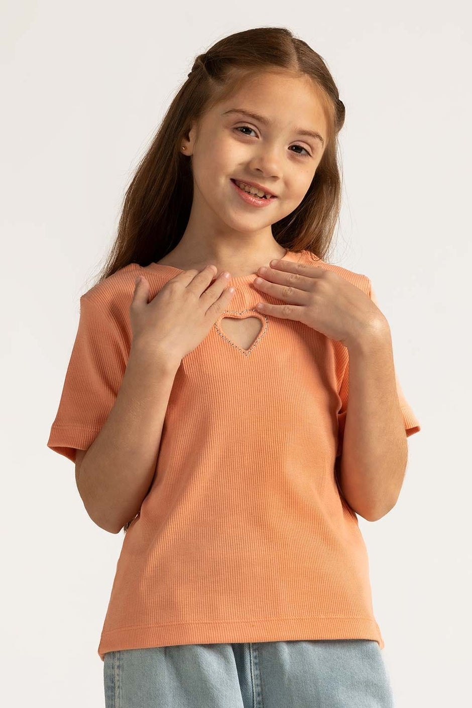 Salmon Junior Girl Knit Printed Tee JG-TS-SS24-017