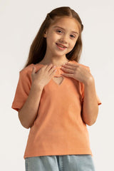 Salmon Junior Girl Knit Printed Tee JG-TS-SS24-017