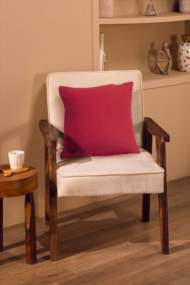 Salsa Pink Matelasse Square Cushion