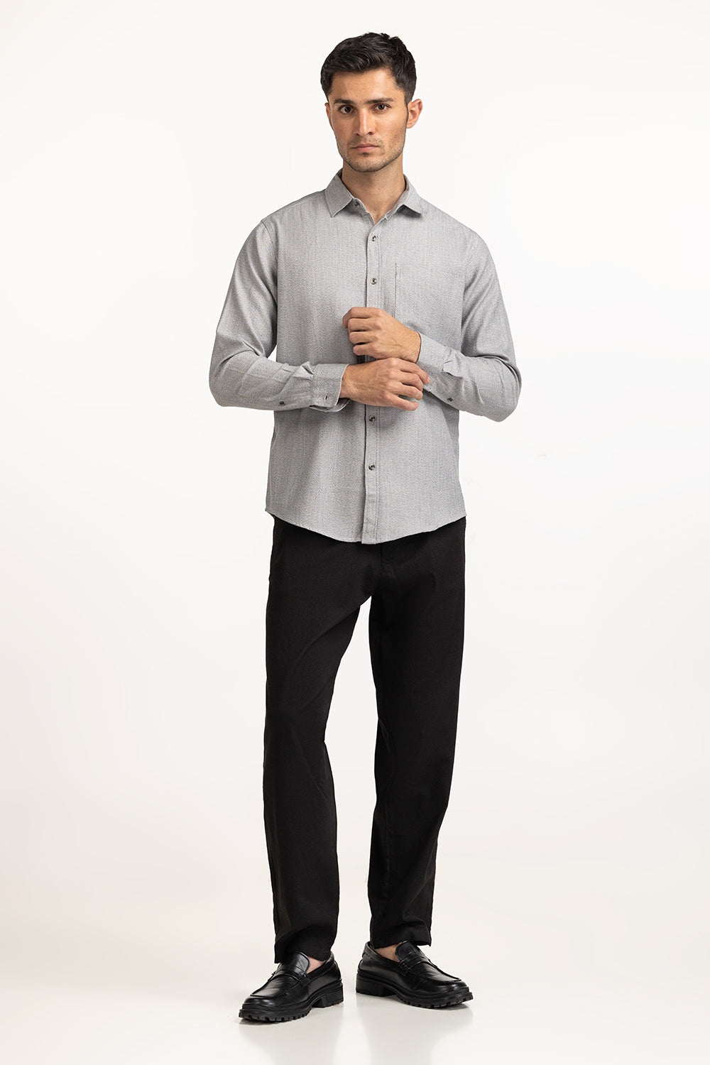 Self Textured Casual Shirts MN-CS-WS24-009