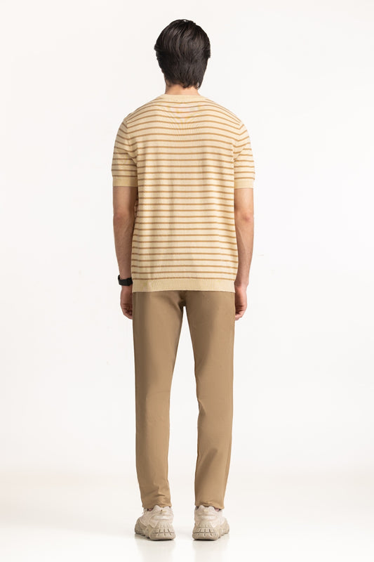 Sweater Knit Stripes T-Shirt MN-TS-SS25-200