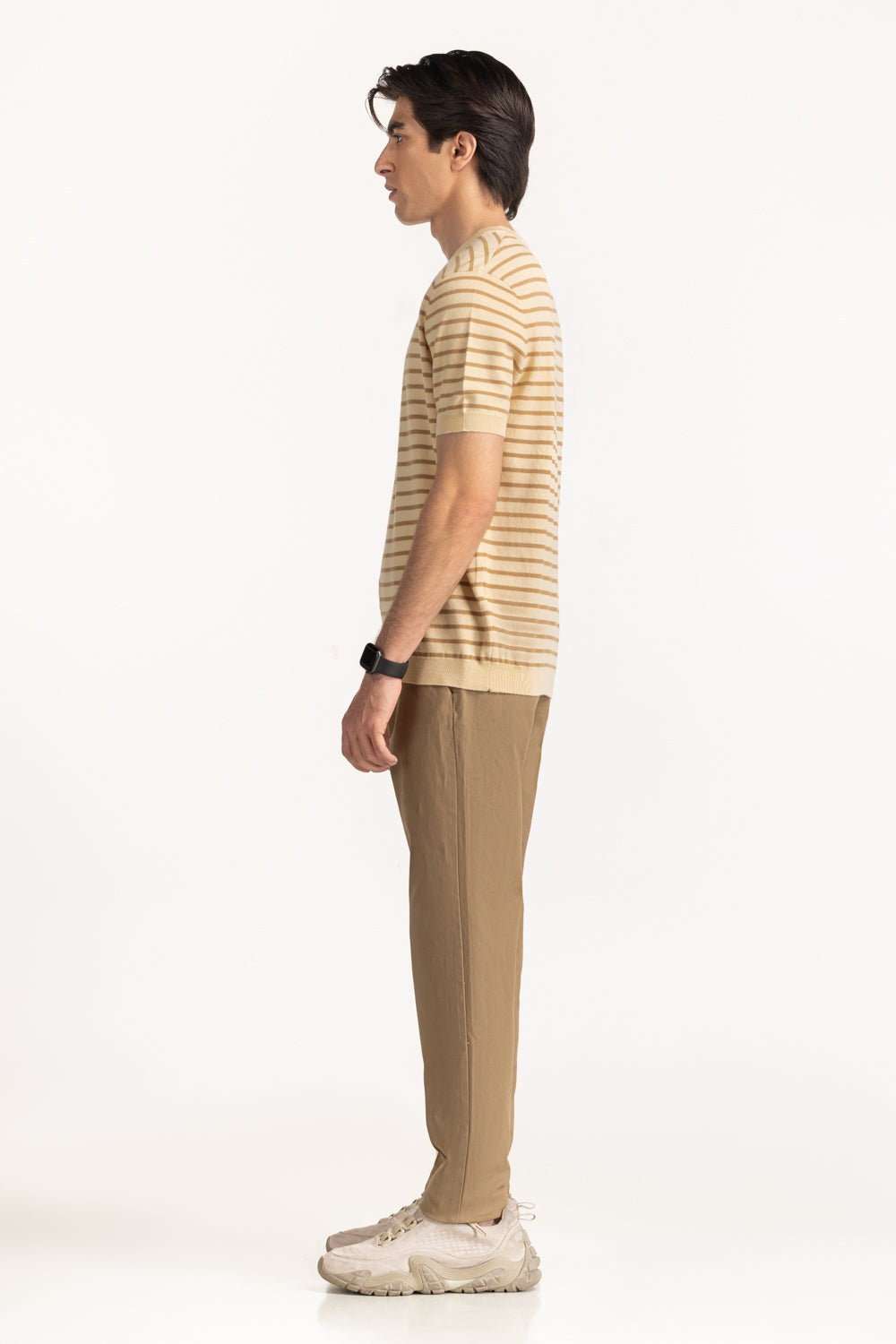 Sweater Knit Stripes T-Shirt MN-TS-SS25-200