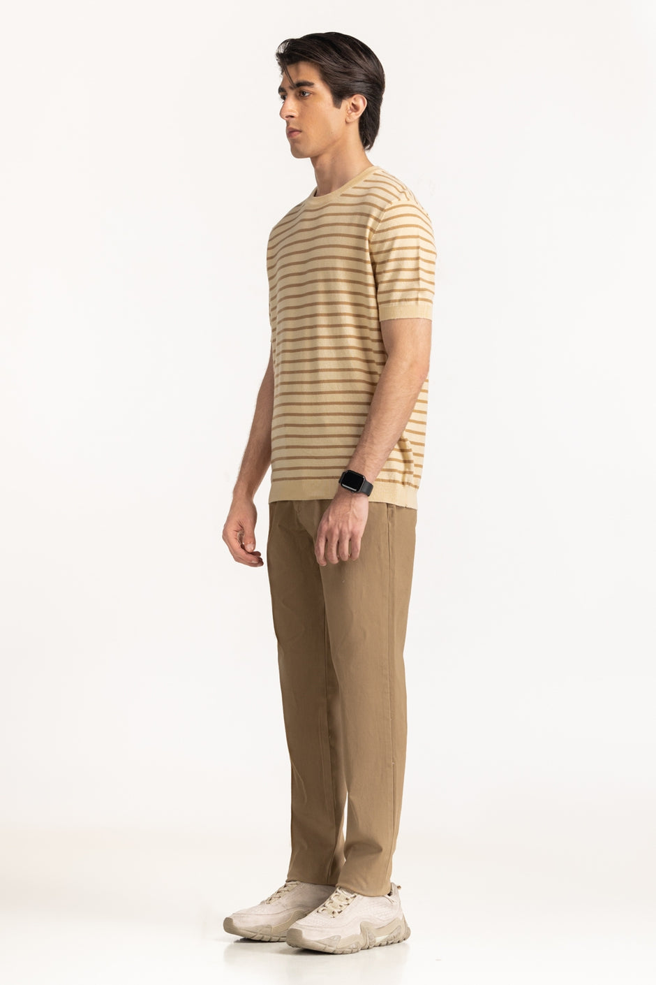 Sweater Knit Stripes T-Shirt MN-TS-SS25-200