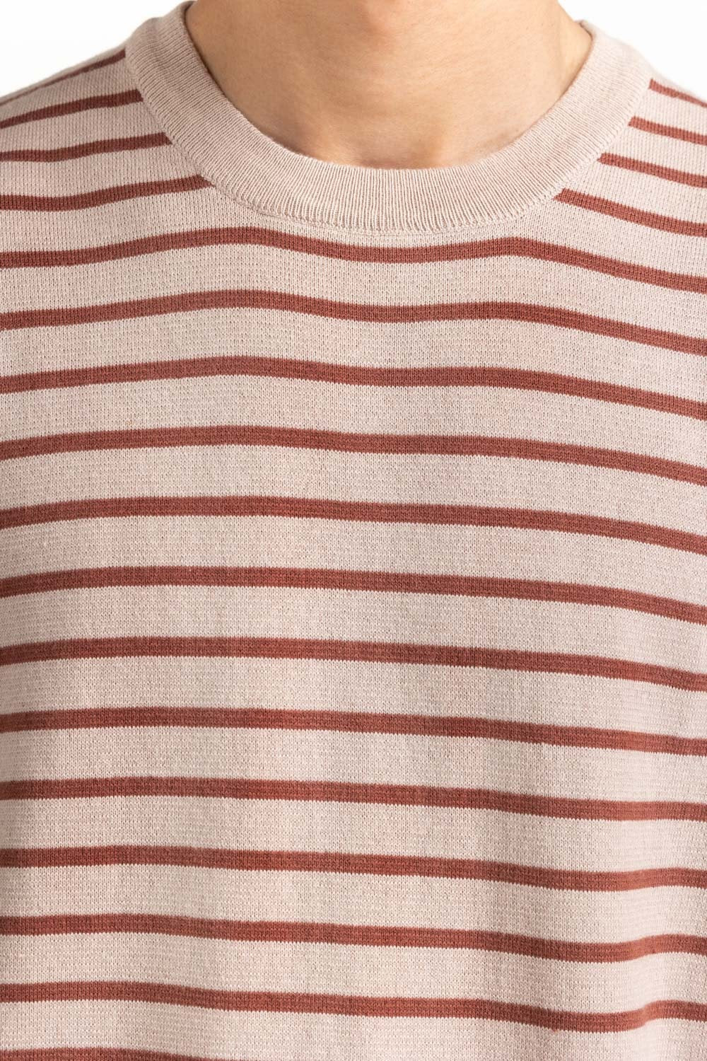 Sweater Knit Stripes T-Shirt MN-TS-SS25-201