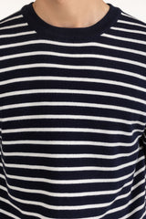 Sweater Knit Stripes T-Shirt MN-TS-SS25-202