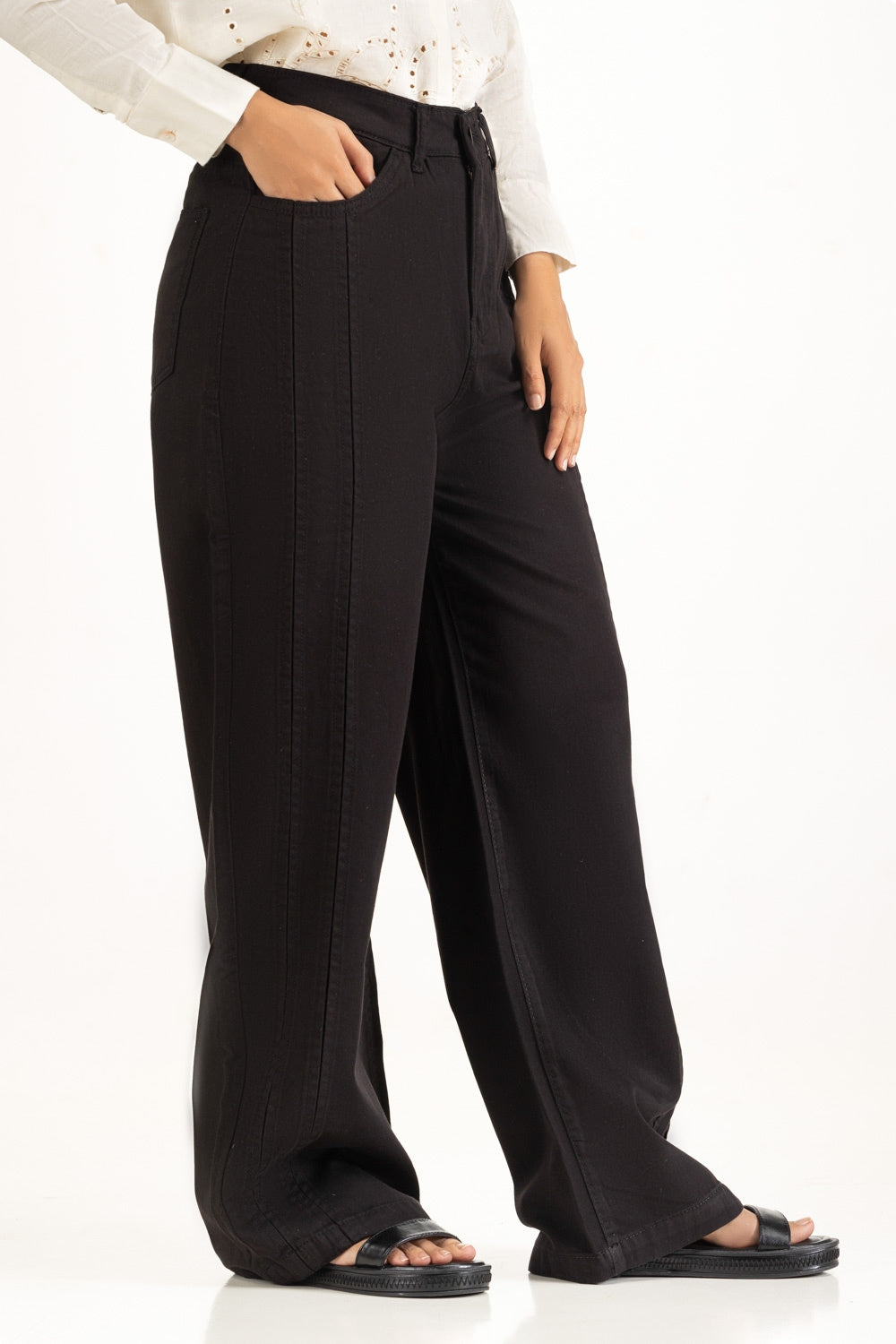 Straight Fit Wide Leg Trousers WM-NDJ-SS25-009