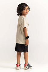 Sand Toddler Boy Knit Printed Tee TB-TS-SS24-041